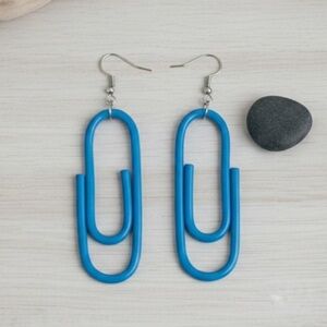 Colorful Paperclip Dangle — Handmade Earrings — Hypoallergenic